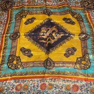 Vibrant Multicolor Scarf with Dragon Design❤️